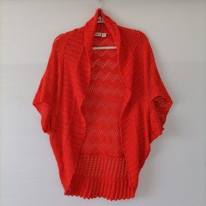 Cato Womens Red Open Front Dolman Sleeve Open Knit Cardigan Sweater Size XL